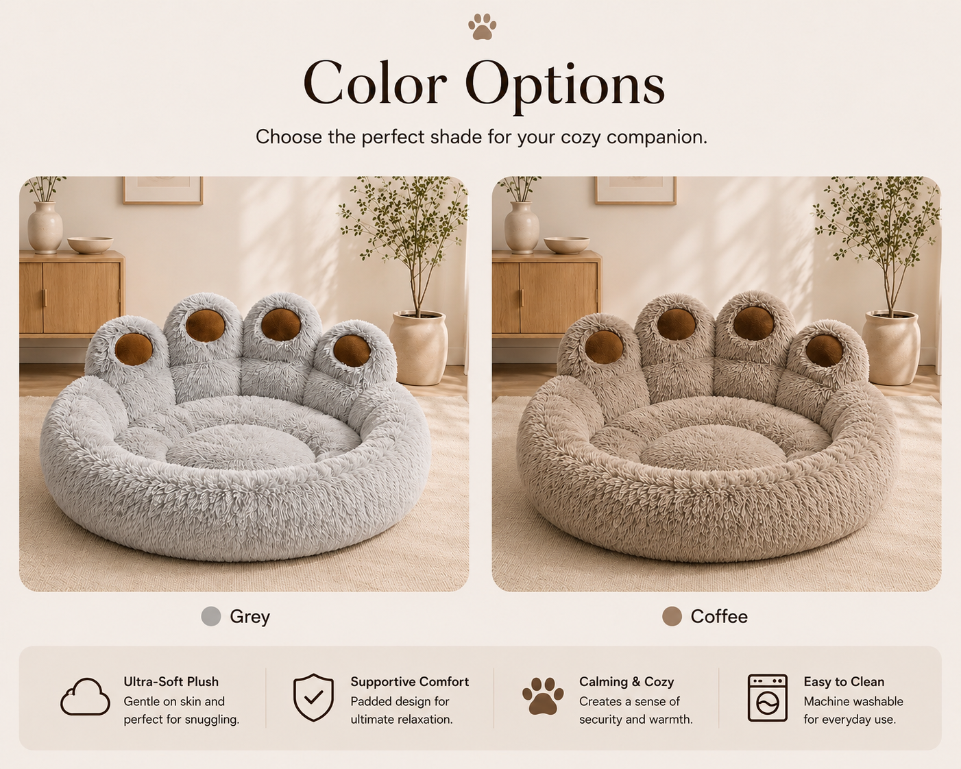 CalmaPaws Cloud Paw Bed